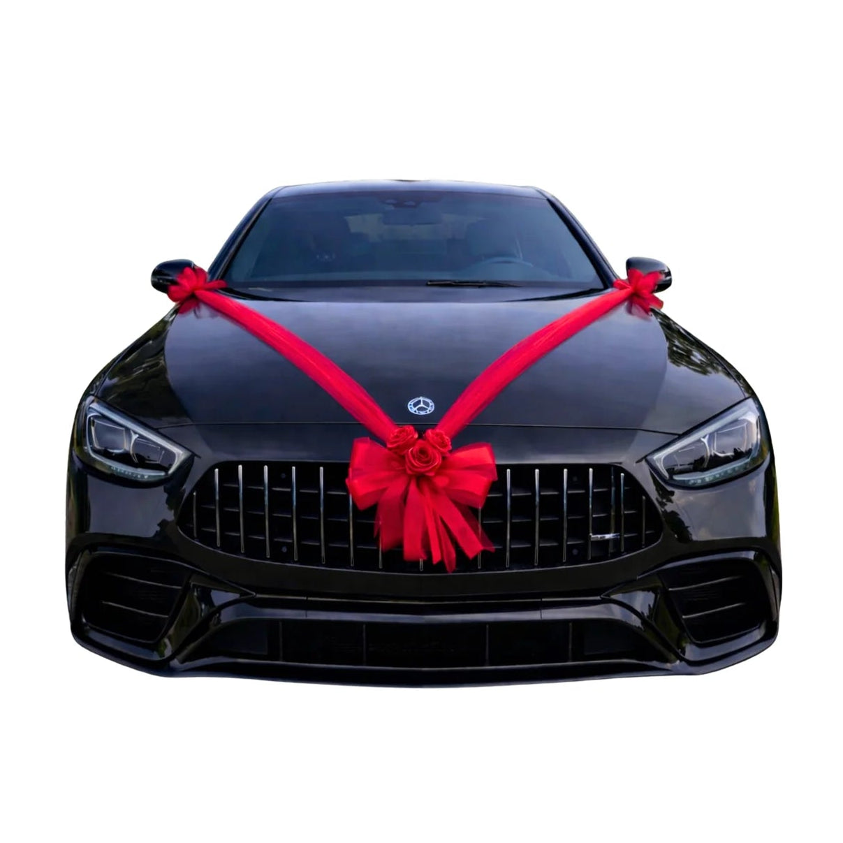 Autoschmuck Hochzeit Auto CLARA Rosen Rot Blumendeko Motorhaube Dekoration