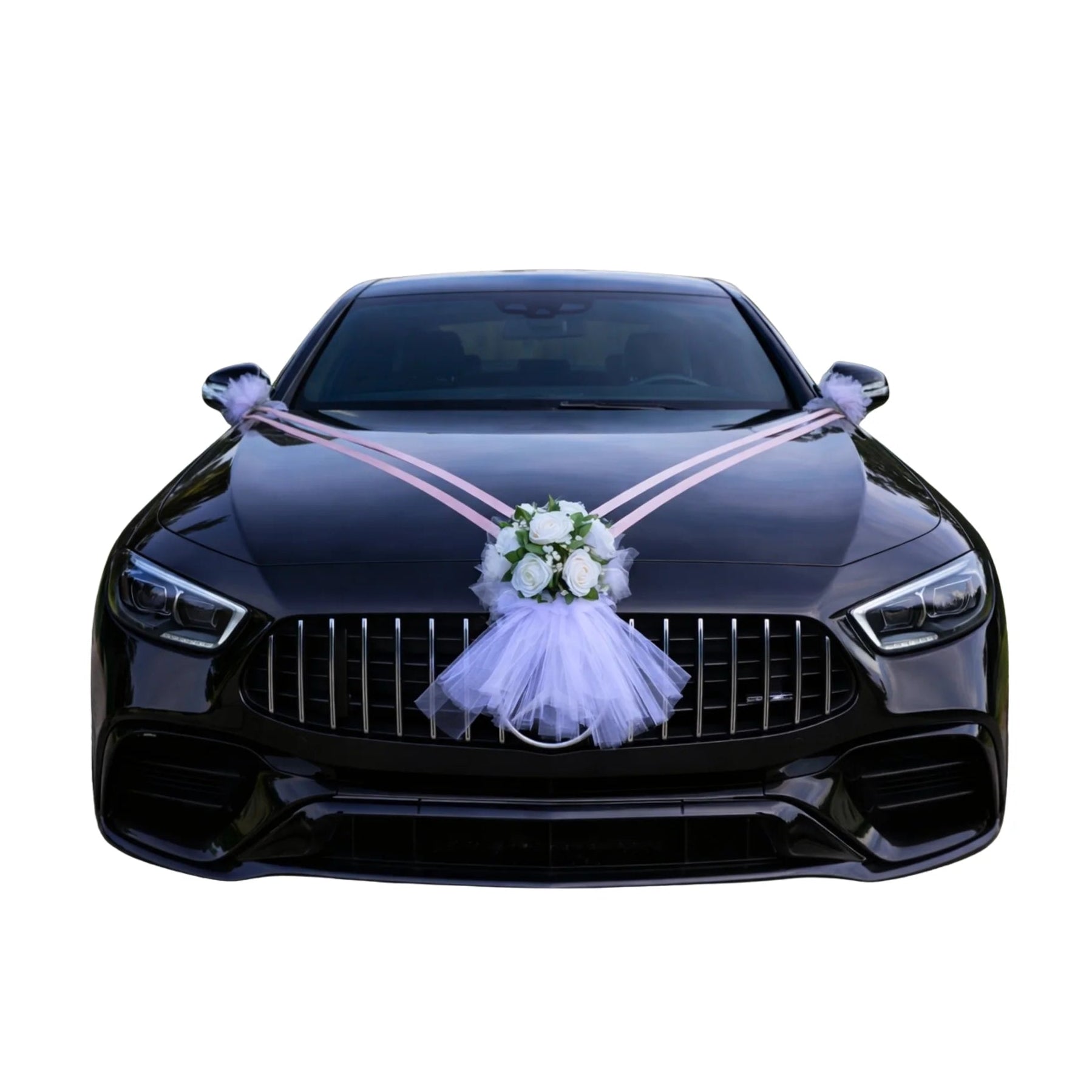 Autoschmuck Hochzeit Auto MELISSA Rosen Puderrosa Blumendeko Motorhaube Dekoration