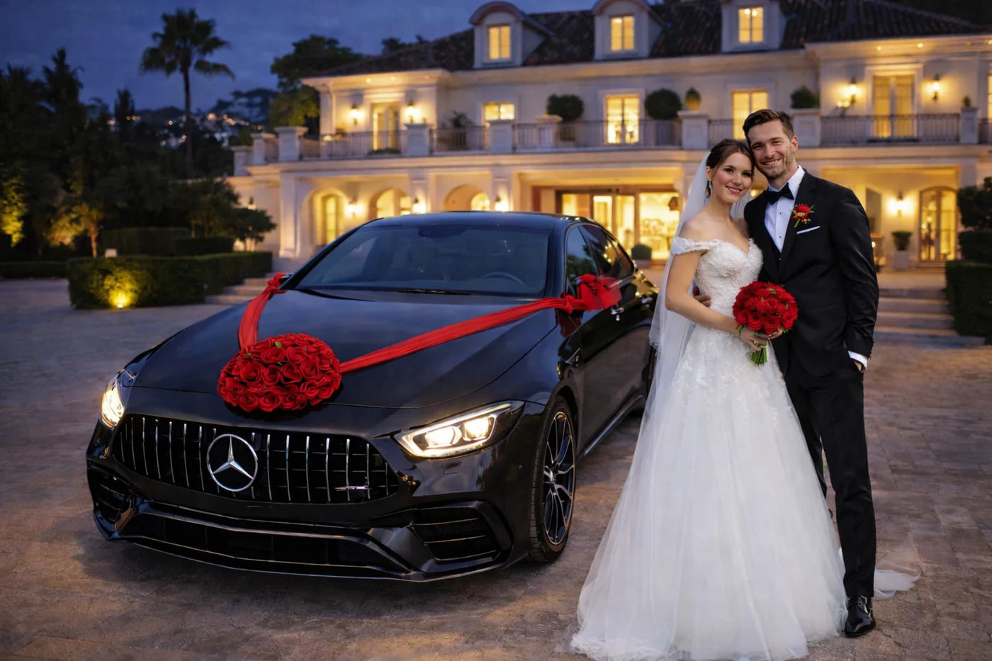 Auto-Hochzeitsschmuck Motorhaube - SANTE Rot