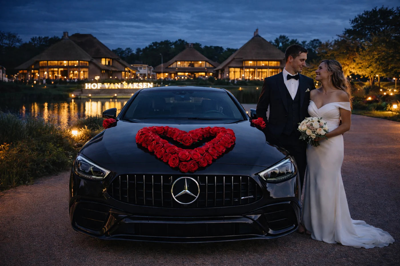 Autoschmuck Hochzeit Blumendeko Motorhaube - AVERA