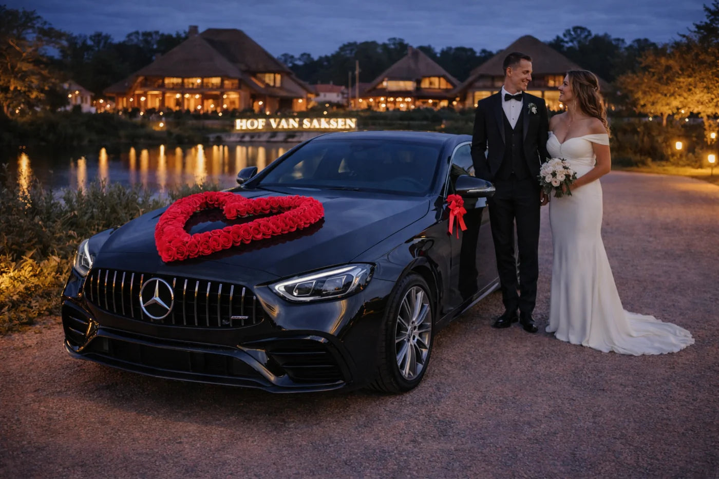 Autoschmuck Hochzeit Blumendeko Motorhaube - AVERA