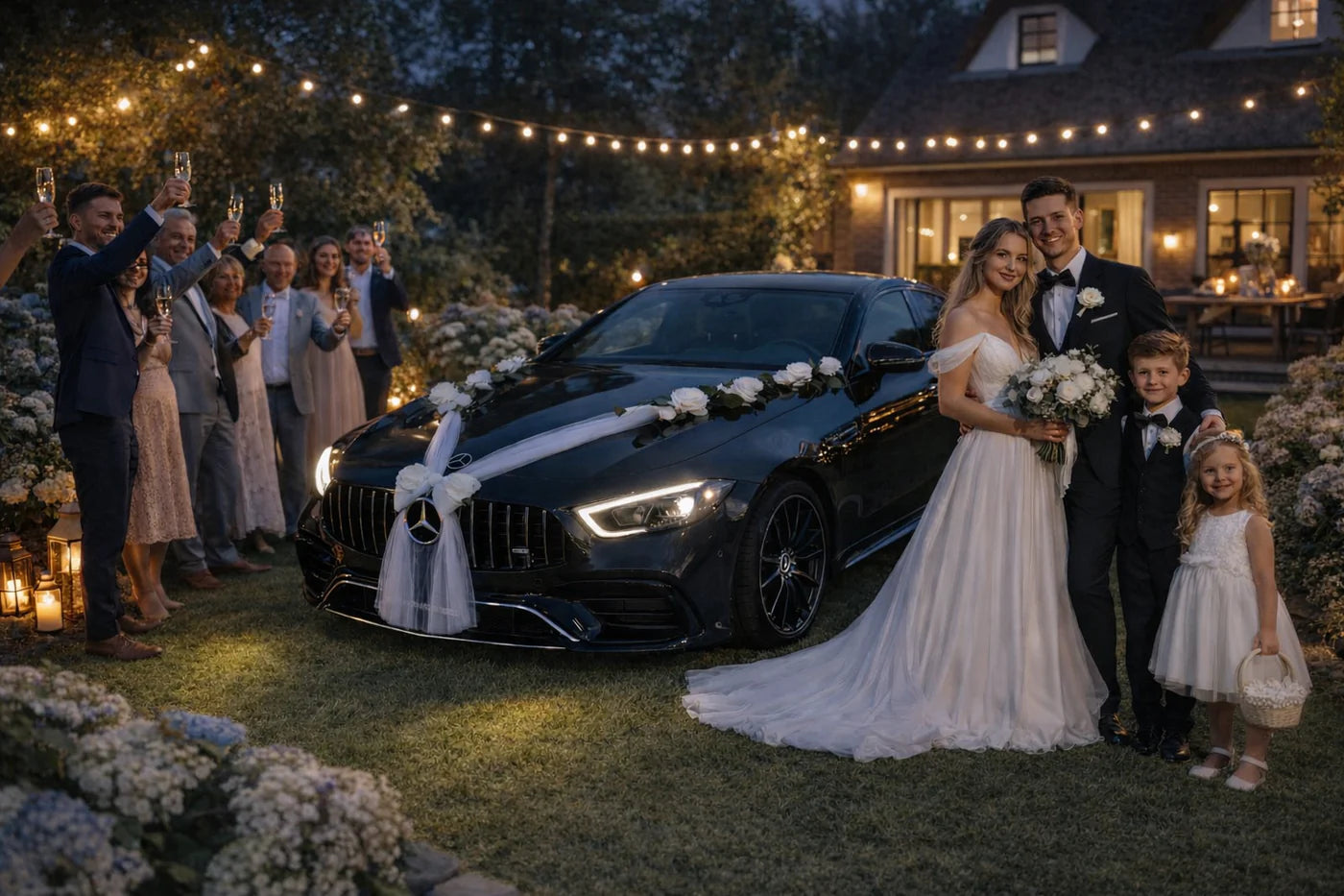 Autoschmuck Hochzeit Blumendeko Motorhaube - CAMILA