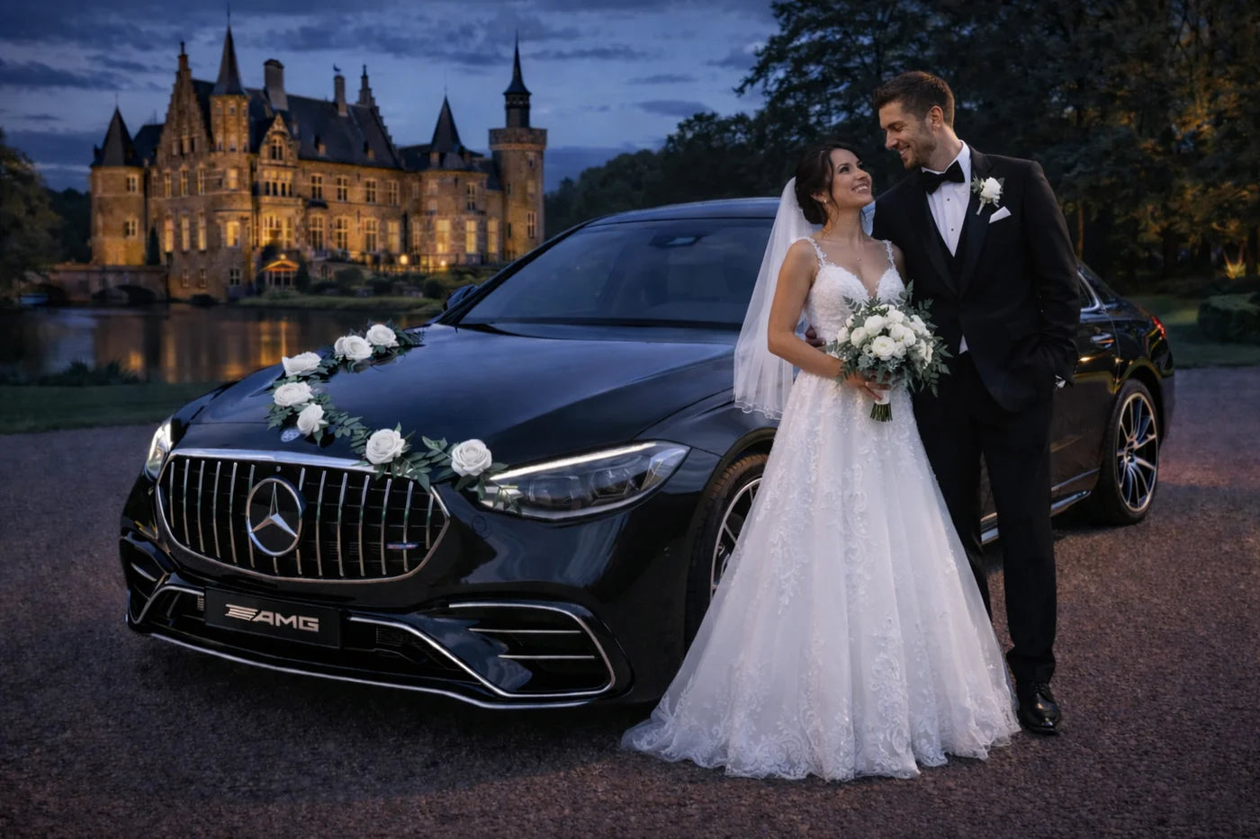 Autoschmuck Hochzeit Blumendeko Motorhaube - CELINE