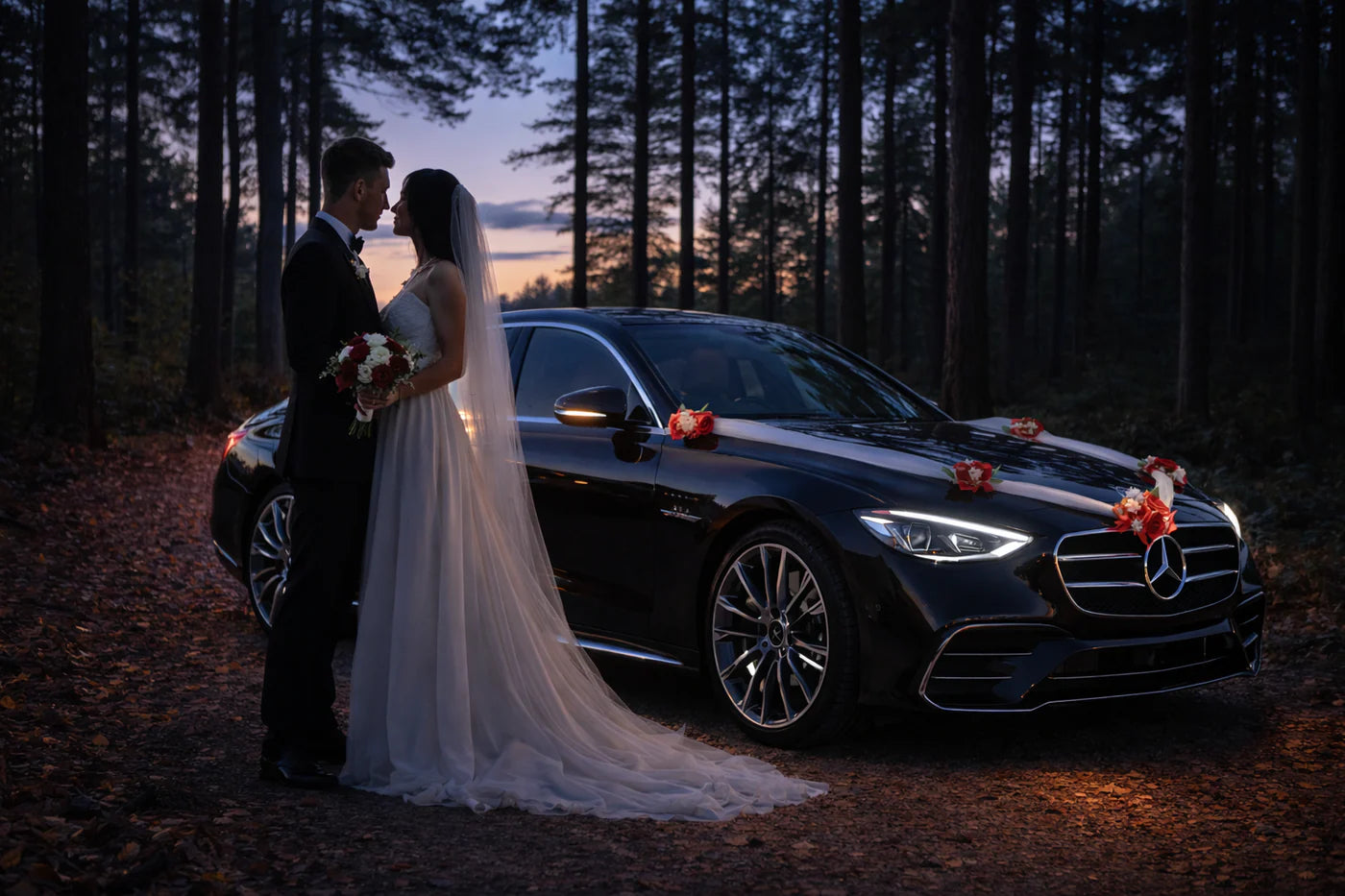 Autoschmuck Hochzeit Blumendeko Motorhaube - DOROTHA