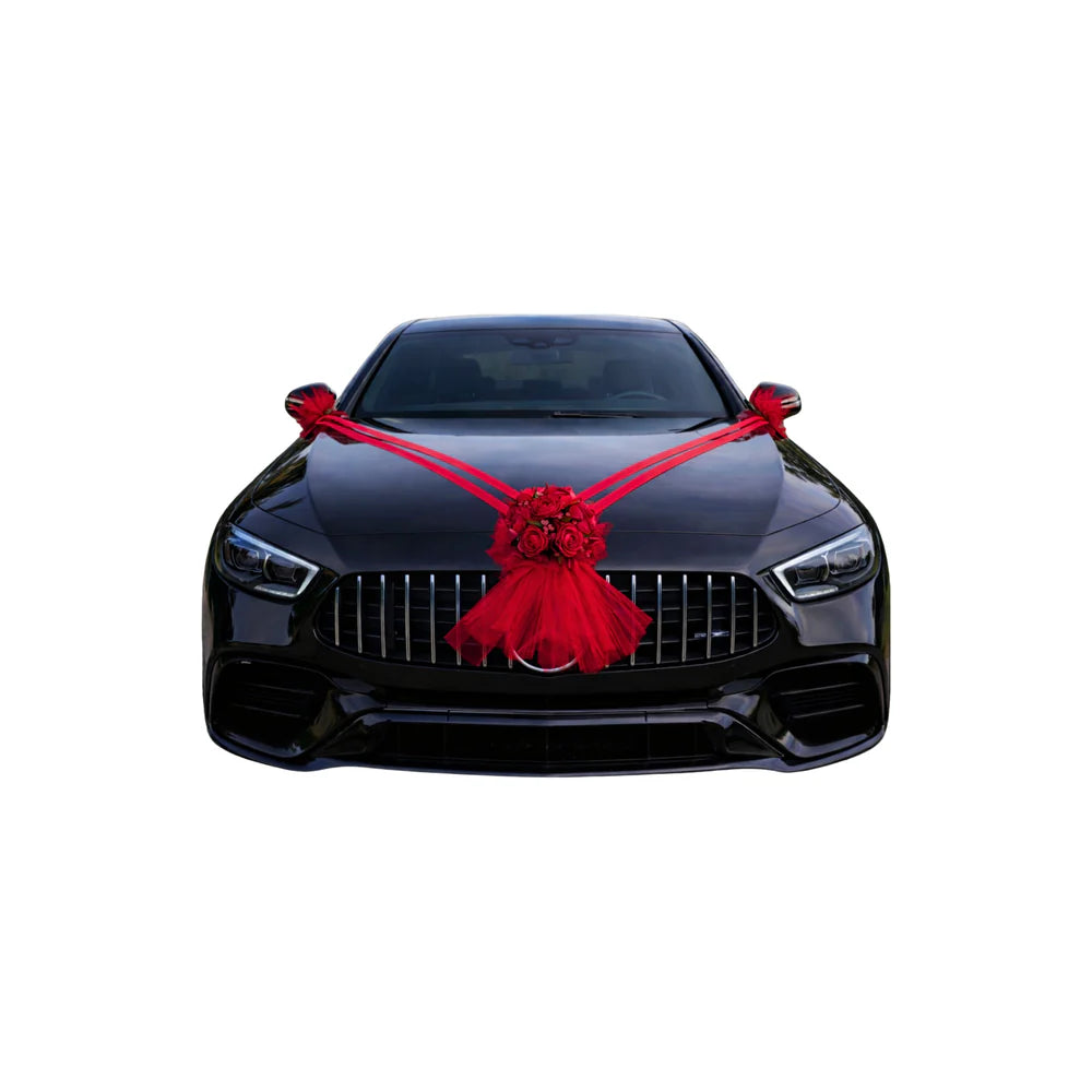 Autoschmuck Hochzeit Blumendeko Motorhaube - MELISSA Rot
