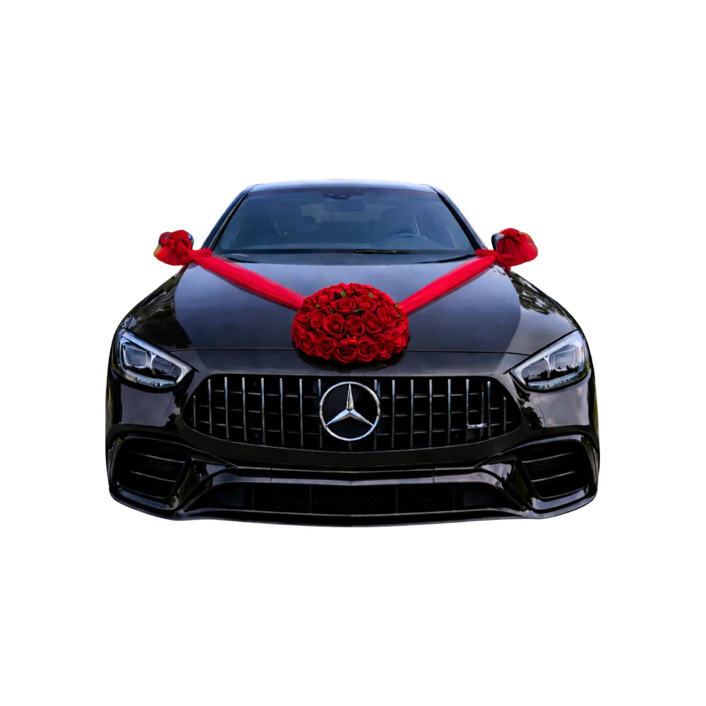 Autoschmuck Hochzeit Blumendeko Motorhaube - SANTE Rot