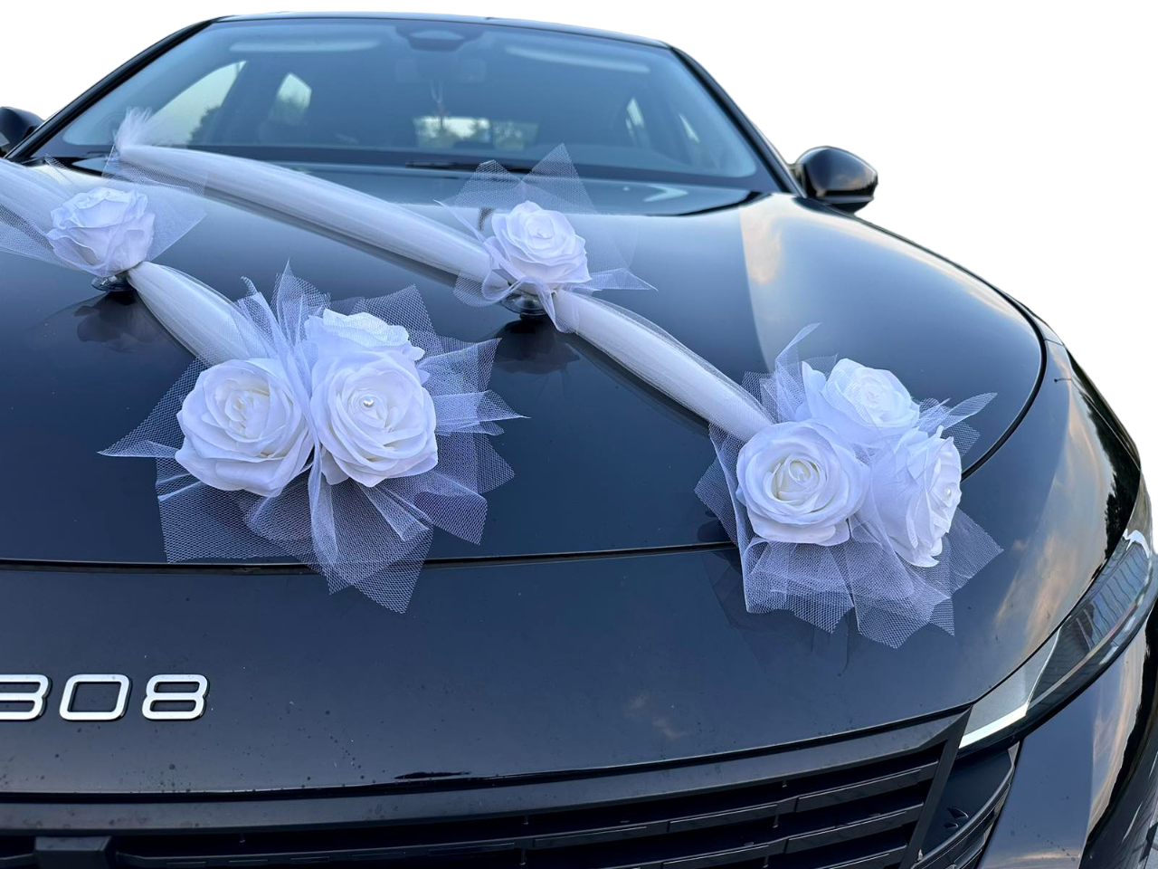 Auto-Hochzeitsschmuck Motorhaube - ANNA Weiss