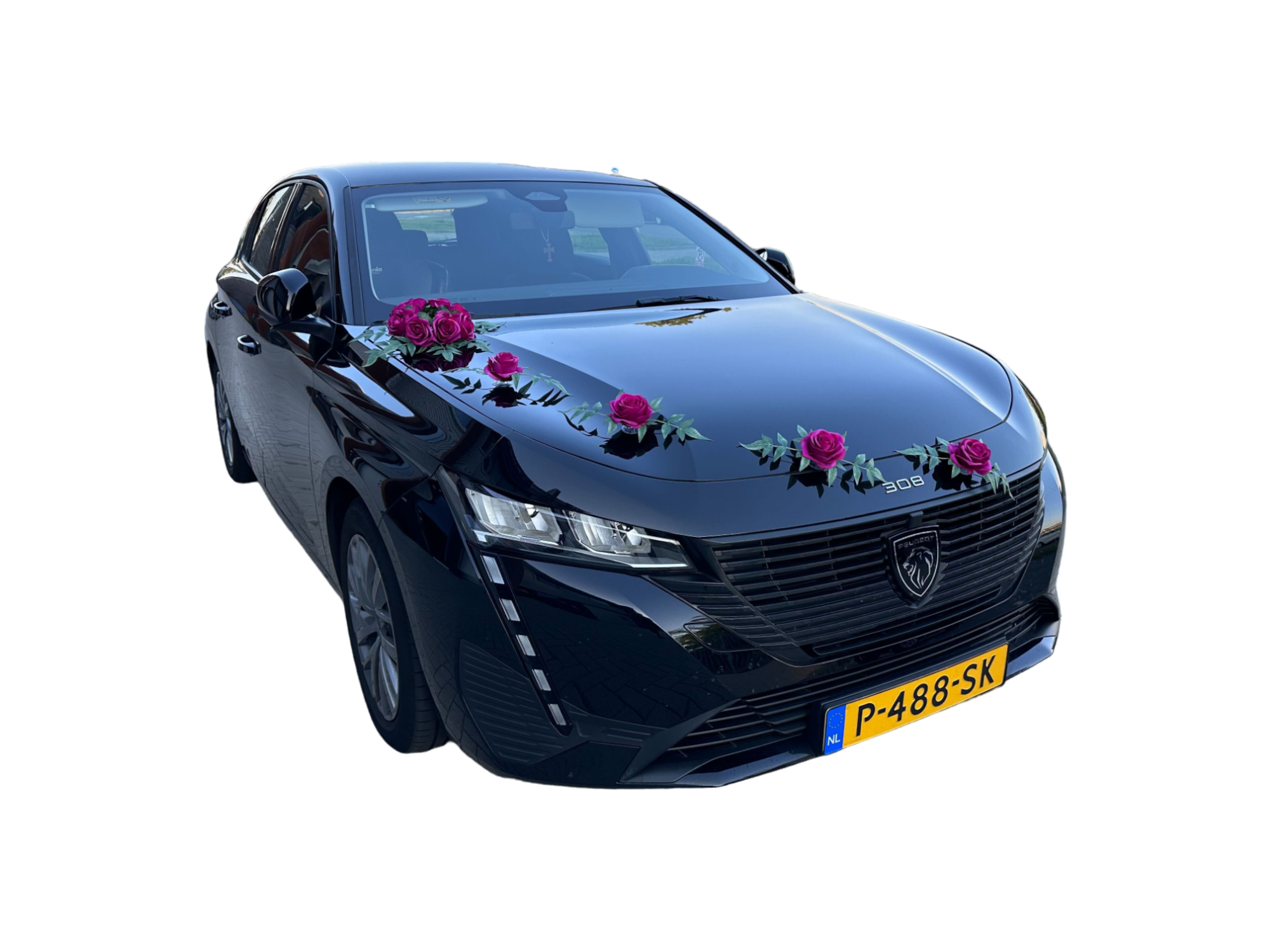 Auto-Hochzeitsschmuck Motorhaube - CELINE FUCHSIA