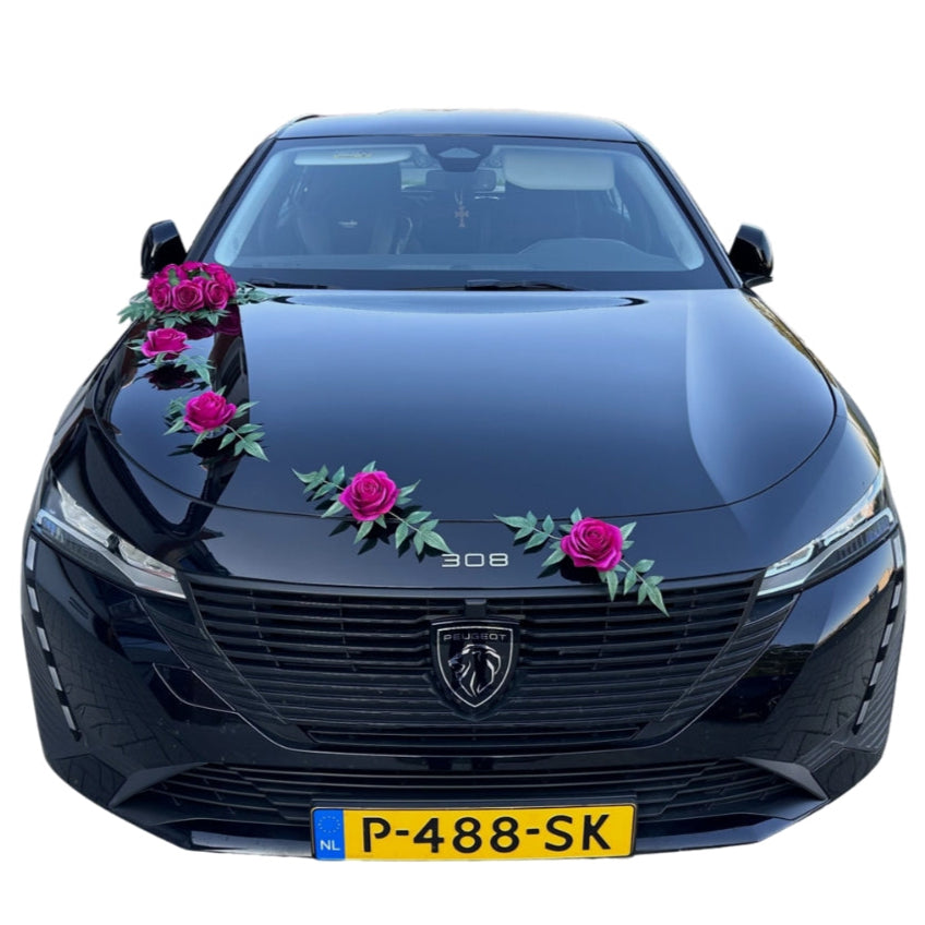 Auto-Hochzeitsschmuck Motorhaube - CELINE FUCHSIA