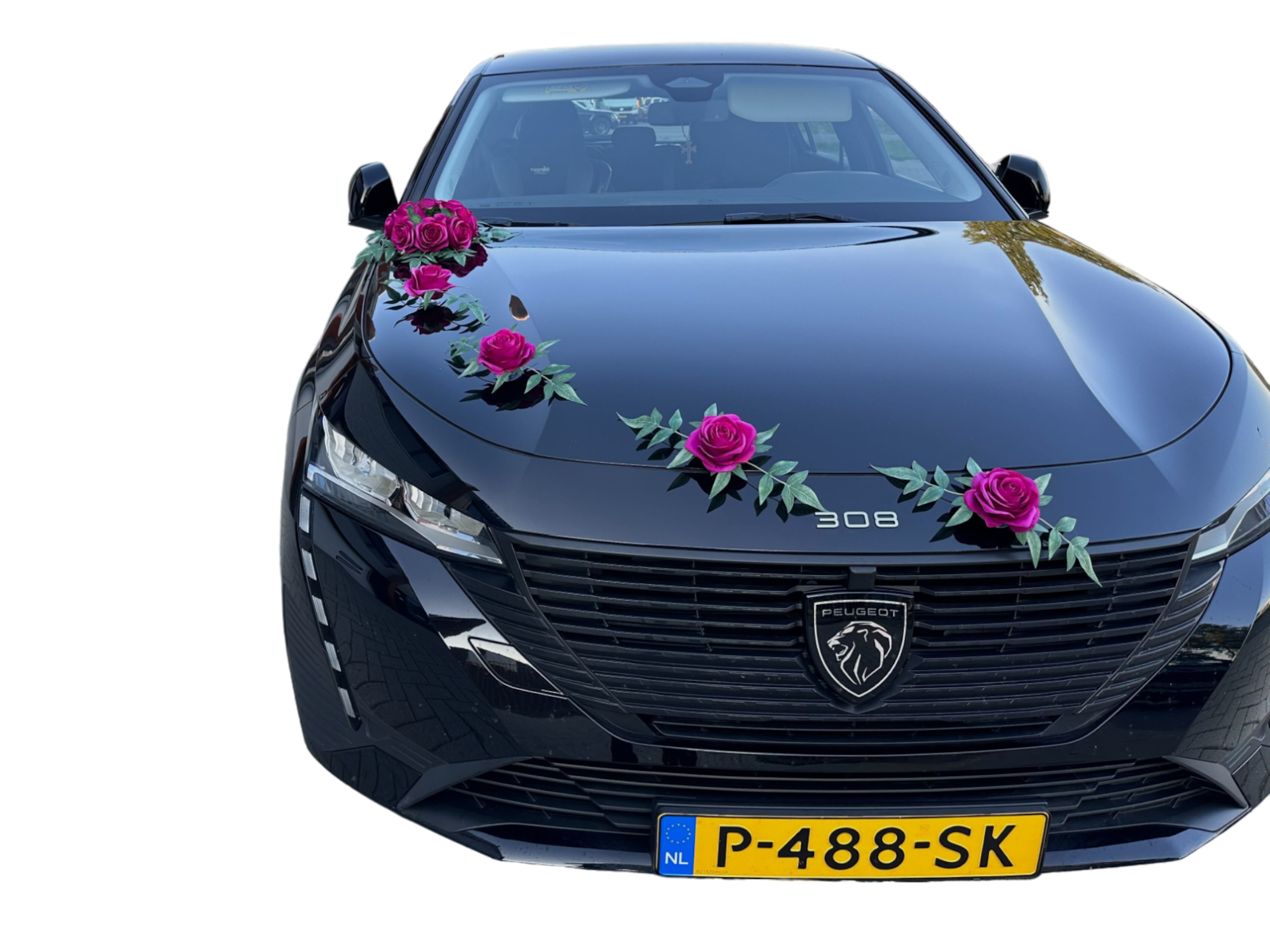 Auto-Hochzeitsschmuck Motorhaube - CELINE FUCHSIA