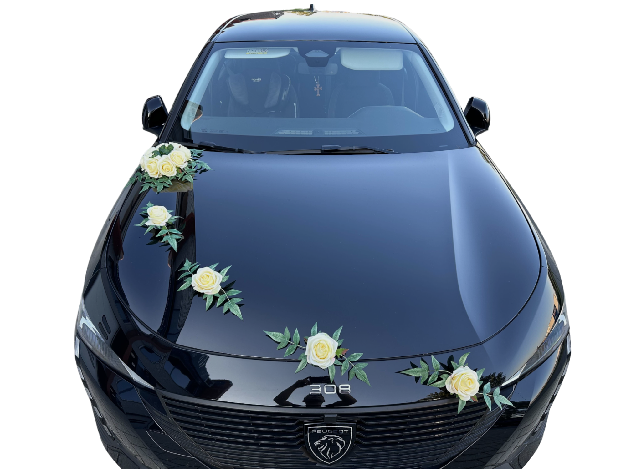 Auto-Hochzeitsschmuck Motorhaube - CELINE GELB