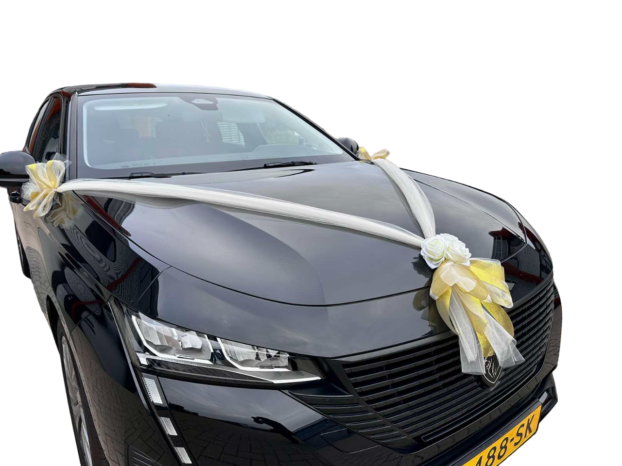 Auto-Hochzeitsschmuck Motorhaube - CLARA Ecru & Gold