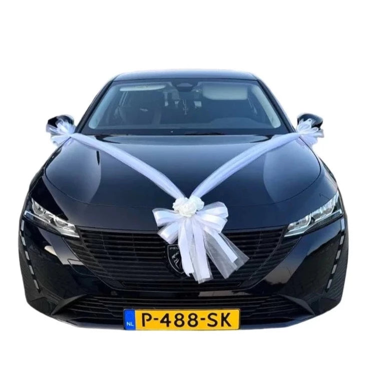 Auto-Hochzeitsschmuck Motorhaube - CLARA Weiss