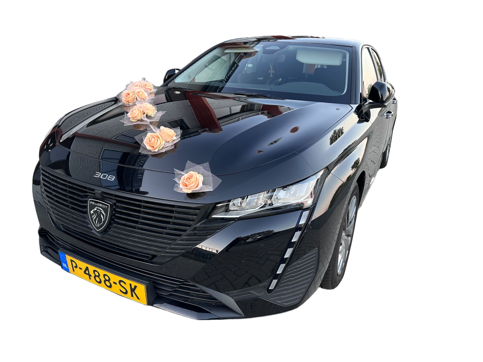 Auto-Hochzeitsschmuck Motorhaube - DONATA Pfirsich