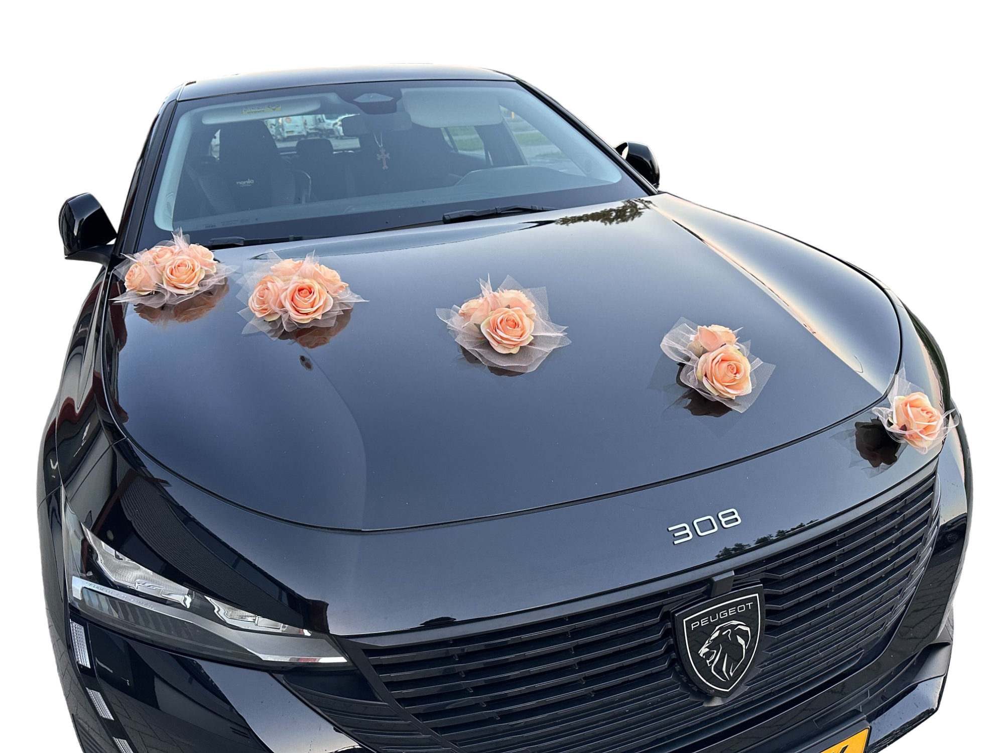 Auto-Hochzeitsschmuck Motorhaube - DONATA Pfirsich