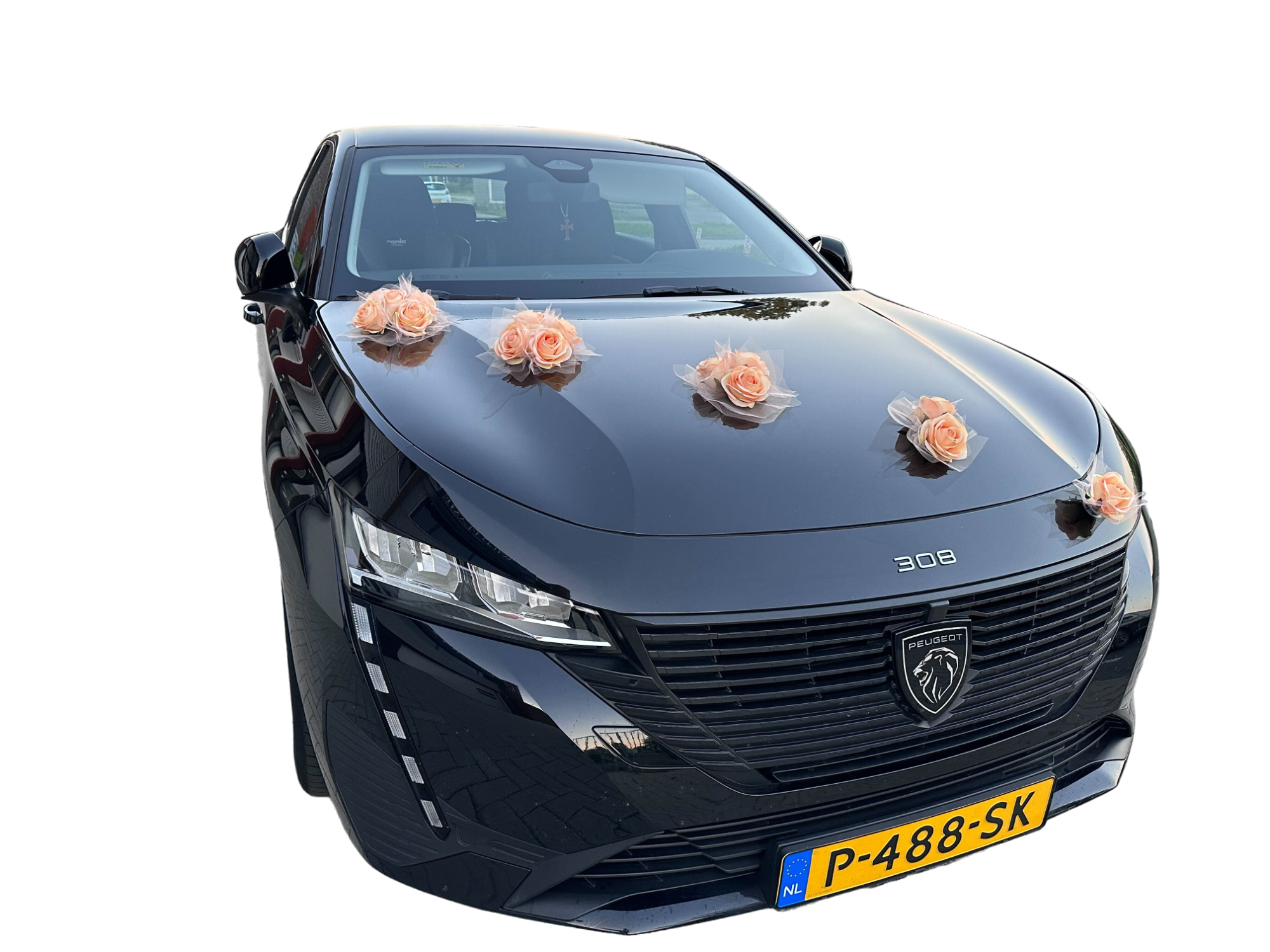 Auto-Hochzeitsschmuck Motorhaube - DONATA Pfirsich