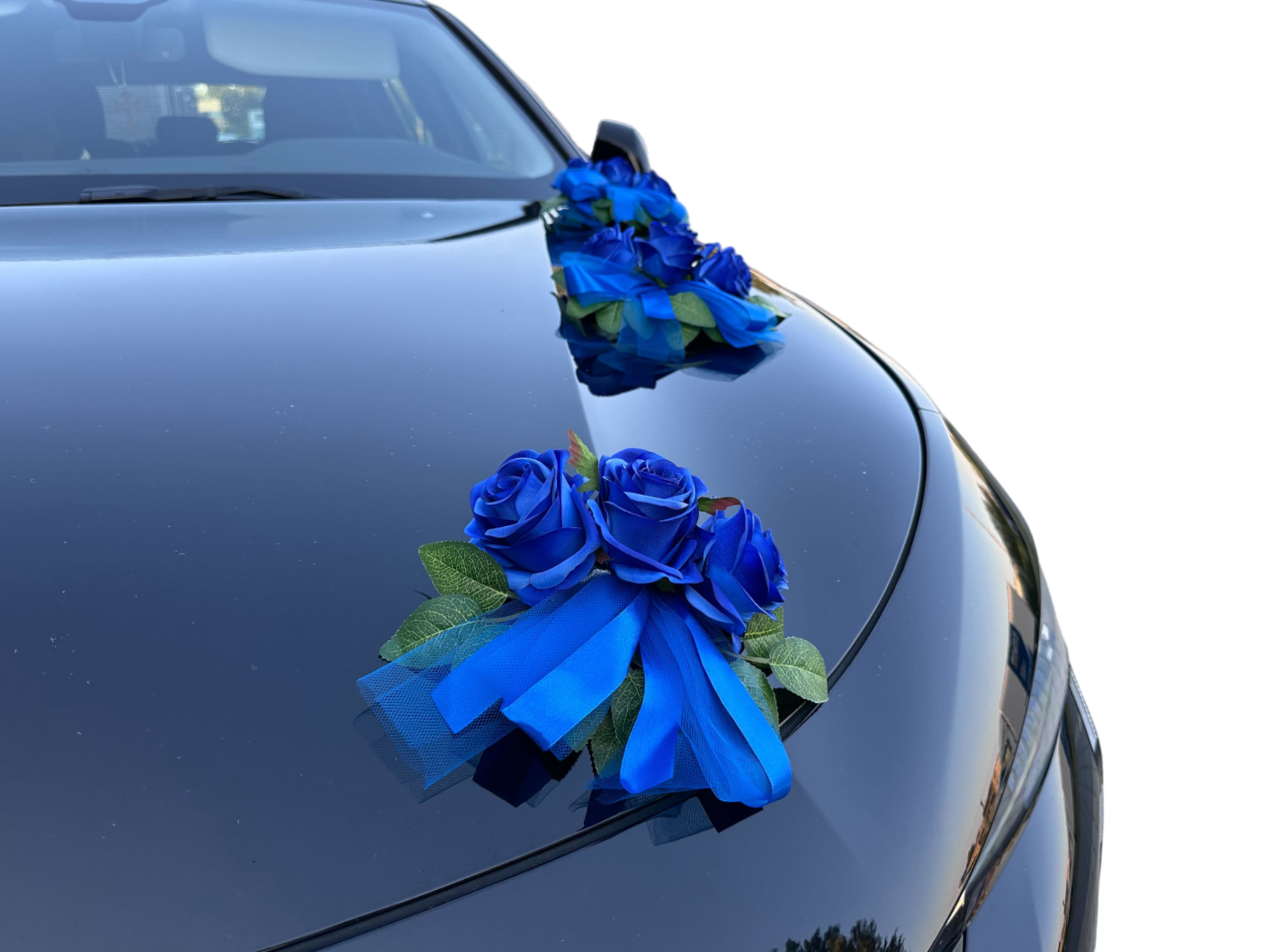 Auto-Hochzeitsschmuck Motorhaube - MARTINA Blau
