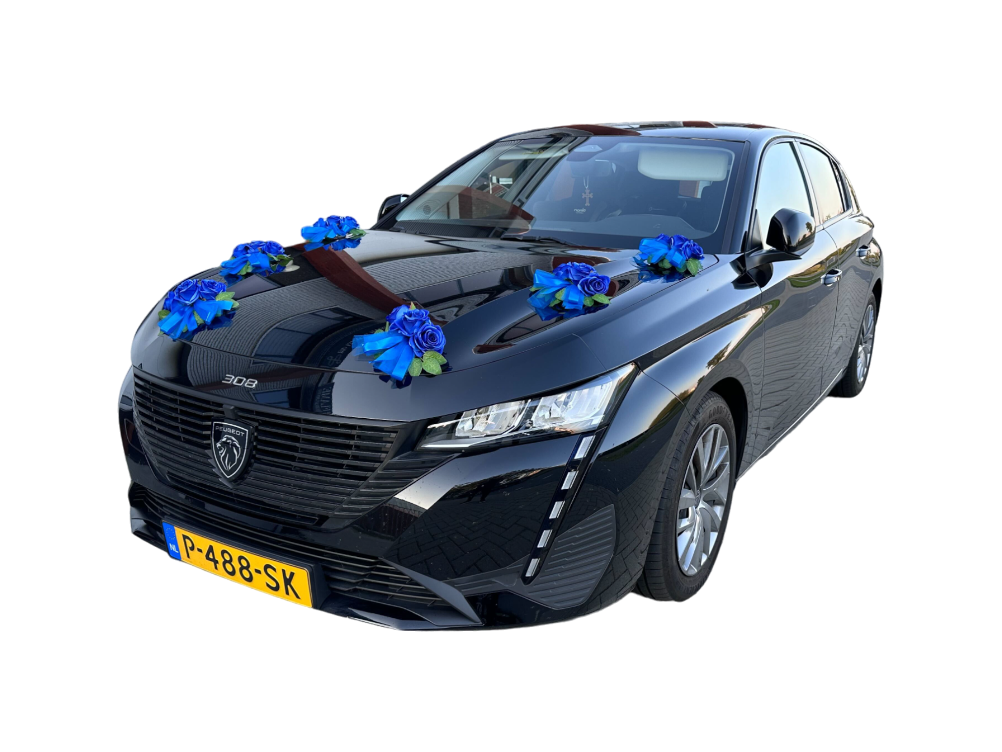 Auto-Hochzeitsschmuck Motorhaube - MARTINA Blau