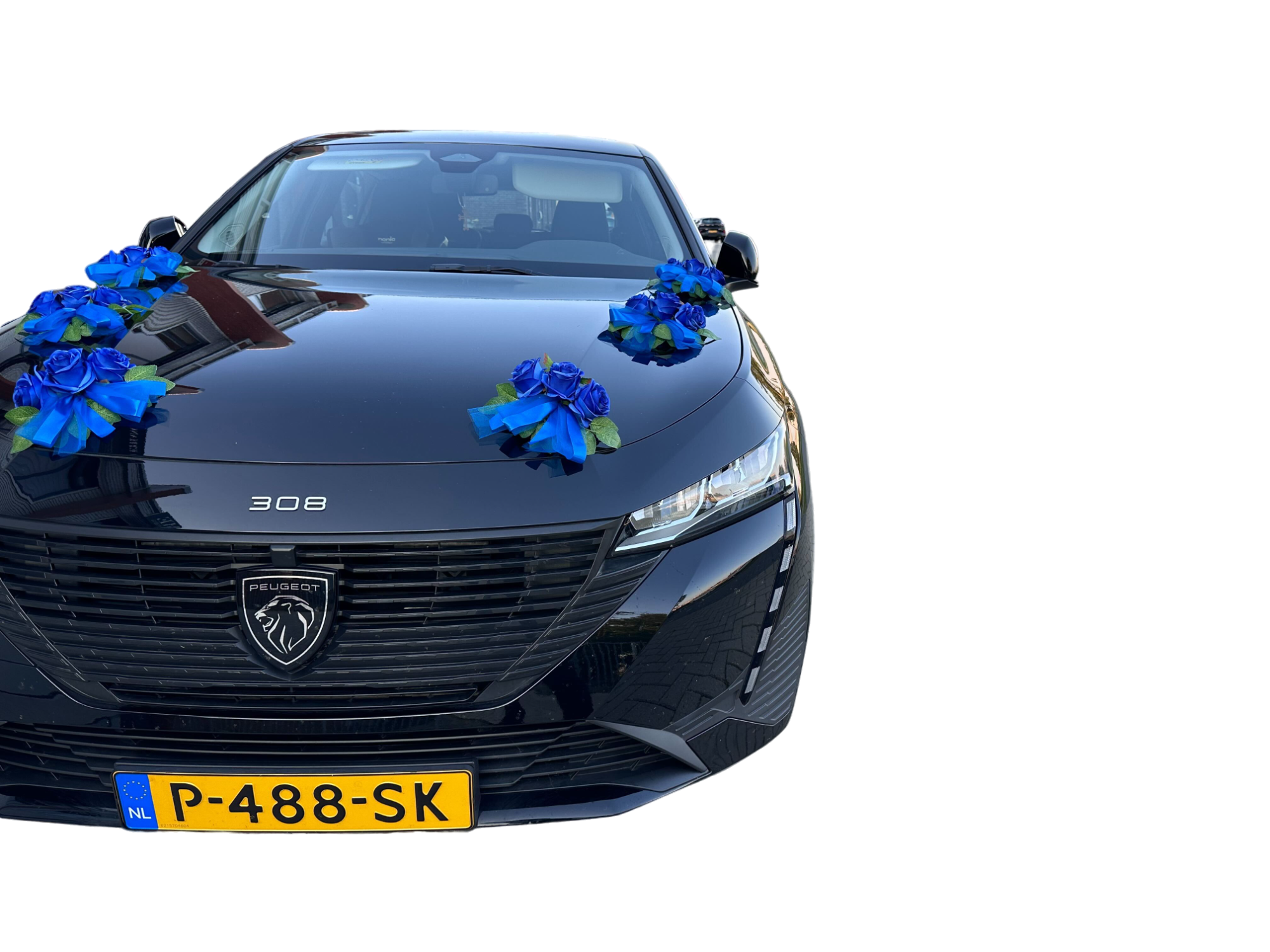 Auto-Hochzeitsschmuck Motorhaube - MARTINA Blau