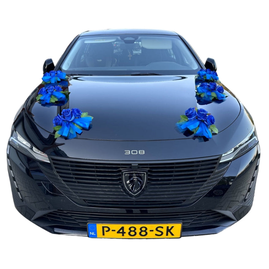 Auto-Hochzeitsschmuck Motorhaube - MARTINA Blau