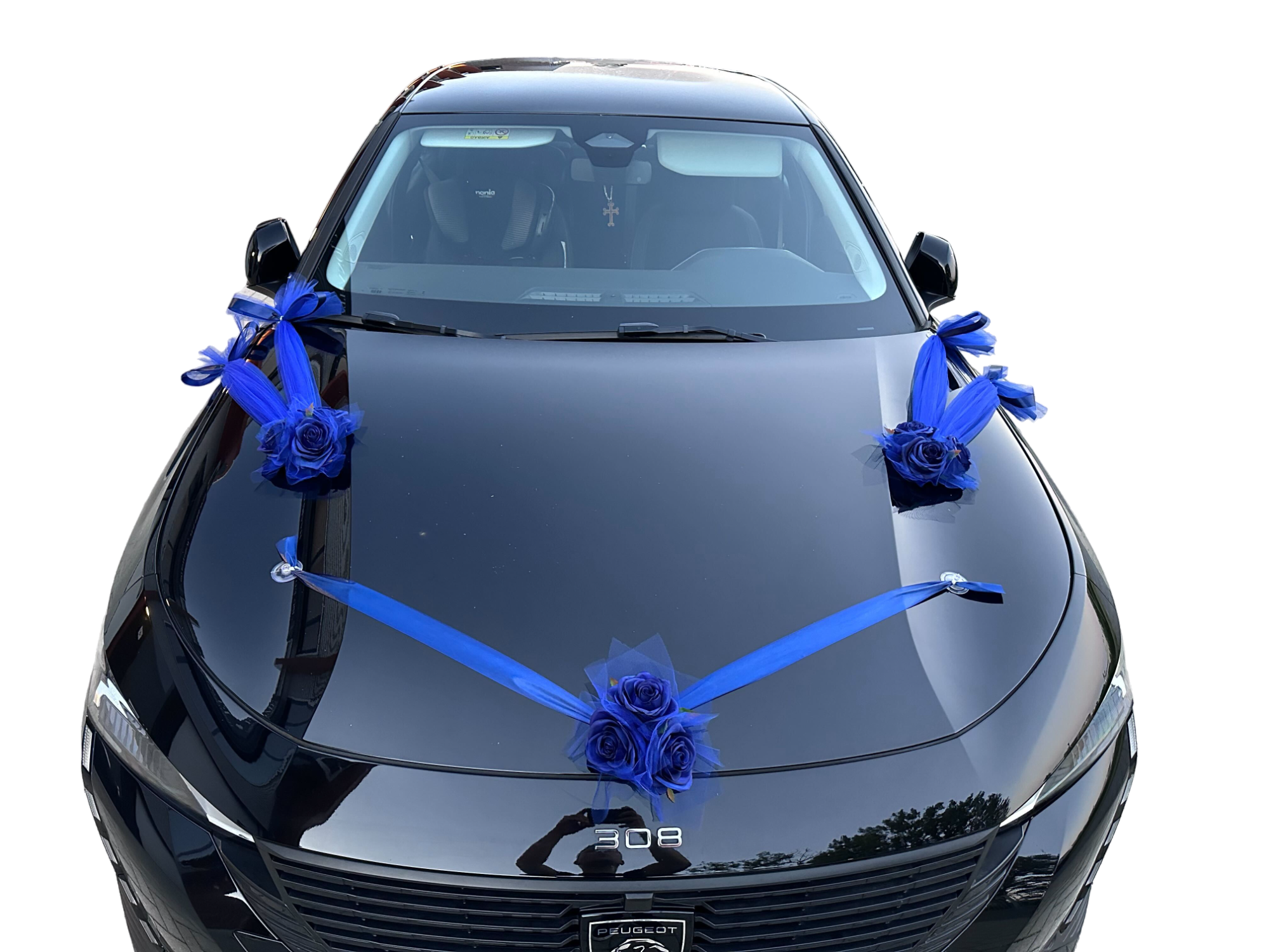 Auto-Hochzeitsschmuck Motorhaube - RITA Royalblau