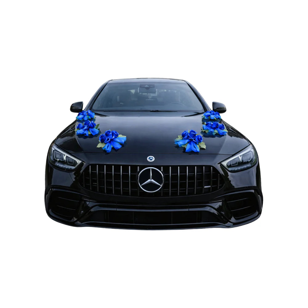 Auto-Hochzeitsschmuck Motorhaube - MARTINA Blau