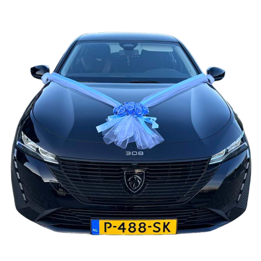 Auto-Hochzeitsschmuck Motorhaube - ALMA Azurblau