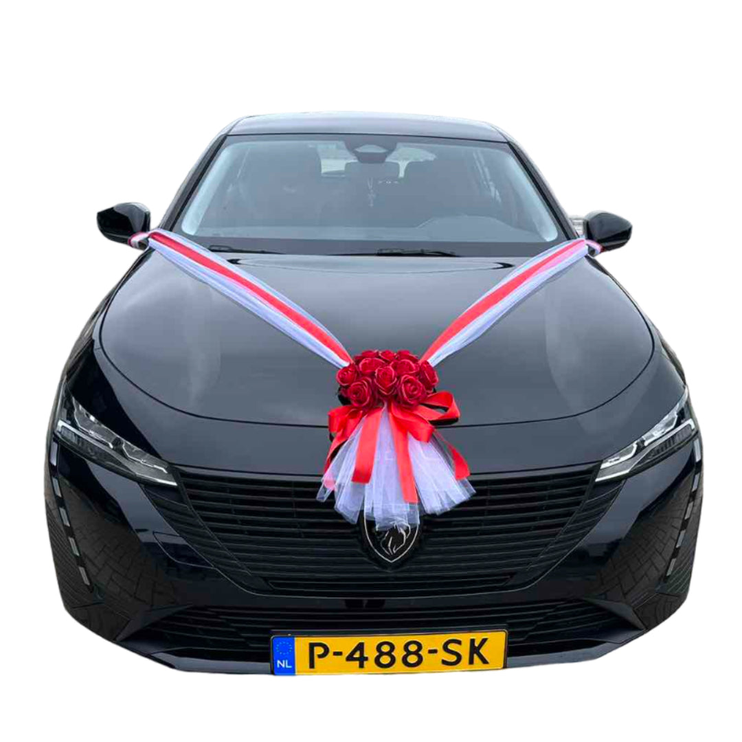 Auto-Hochzeitsschmuck Motorhaube - ALMA Tiefrot