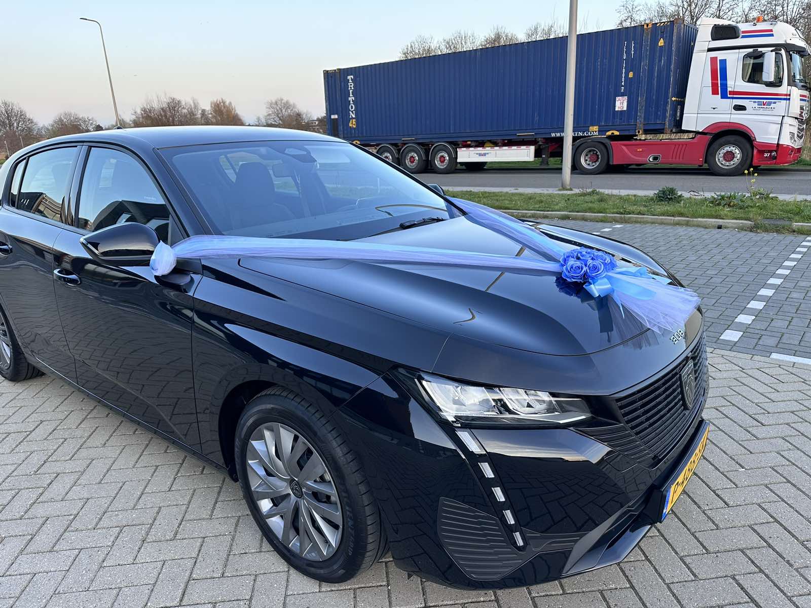 Auto-Hochzeitsschmuck Motorhaube - ALMA Azurblau