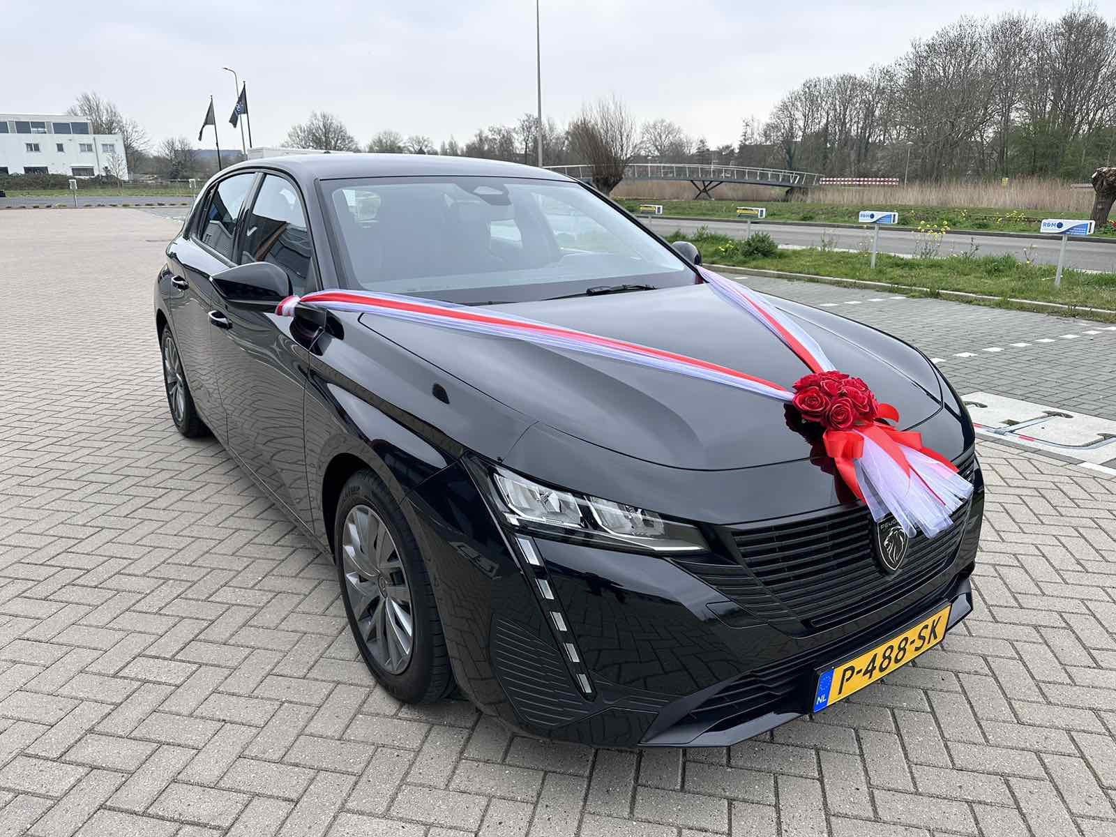 Auto-Hochzeitsschmuck Motorhaube - ALMA Tiefrot