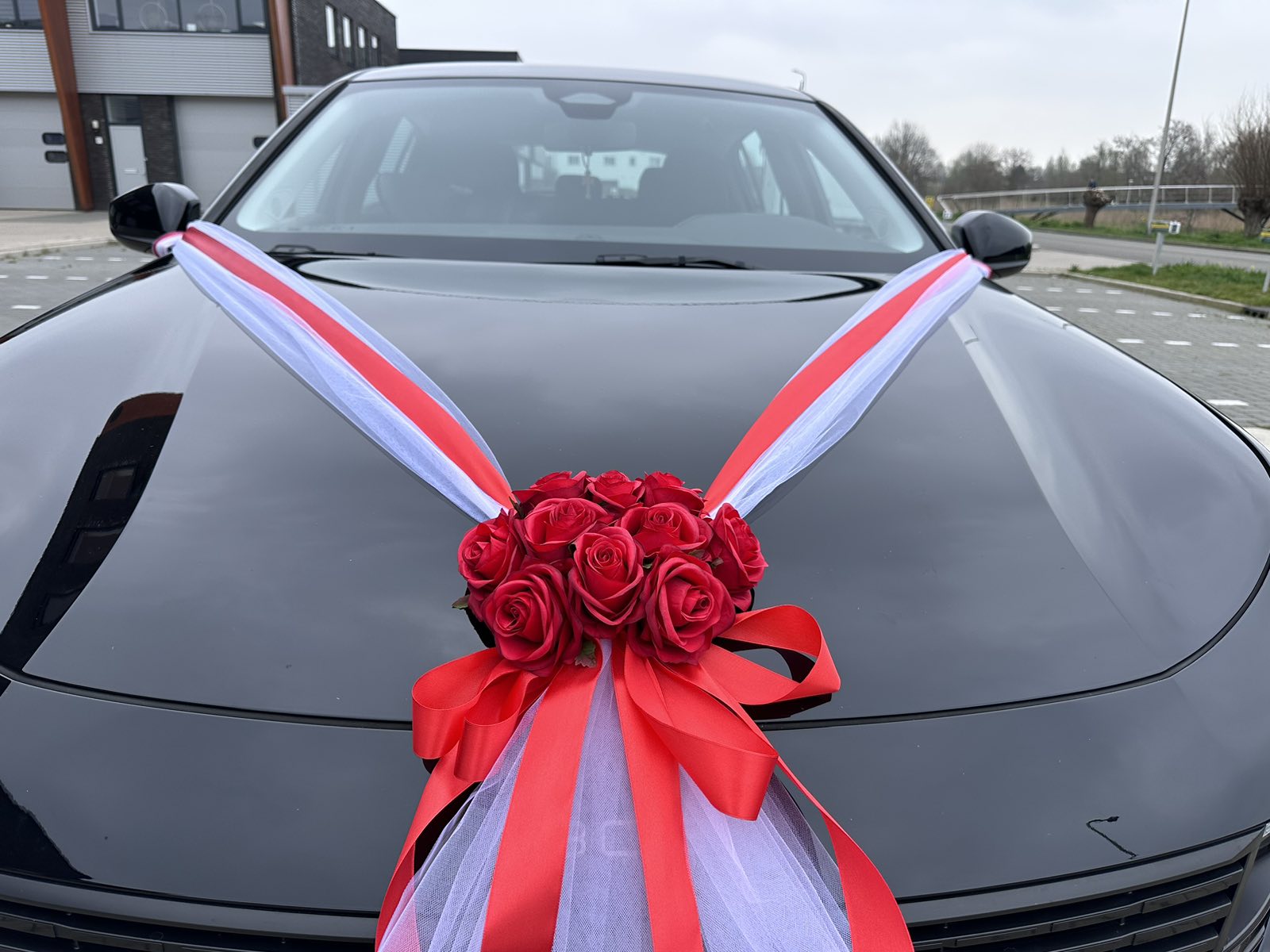 Auto-Hochzeitsschmuck Motorhaube - ALMA Tiefrot
