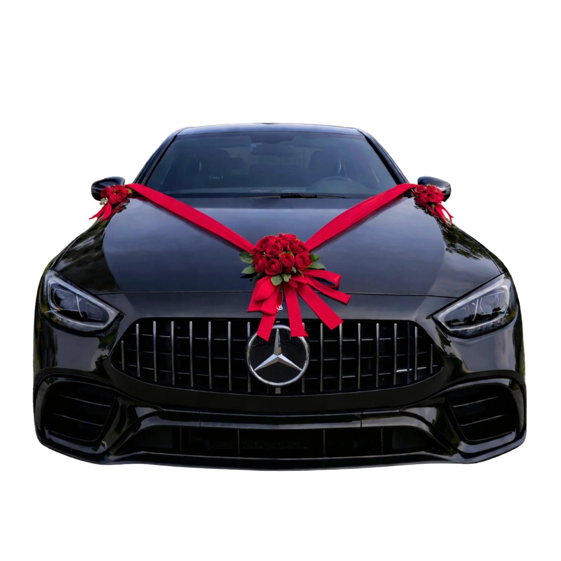 Autoschmuck Hochzeit Auto Nicole Rote Rosen Gesteck Rot Rose Blumendeko Motorhaube Dekoration