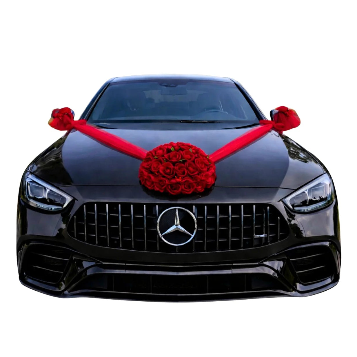 Autoschmuck Hochzeit Auto Sante Rote Rosen Rot Rose Blumendeko Motorhaube Dekoration