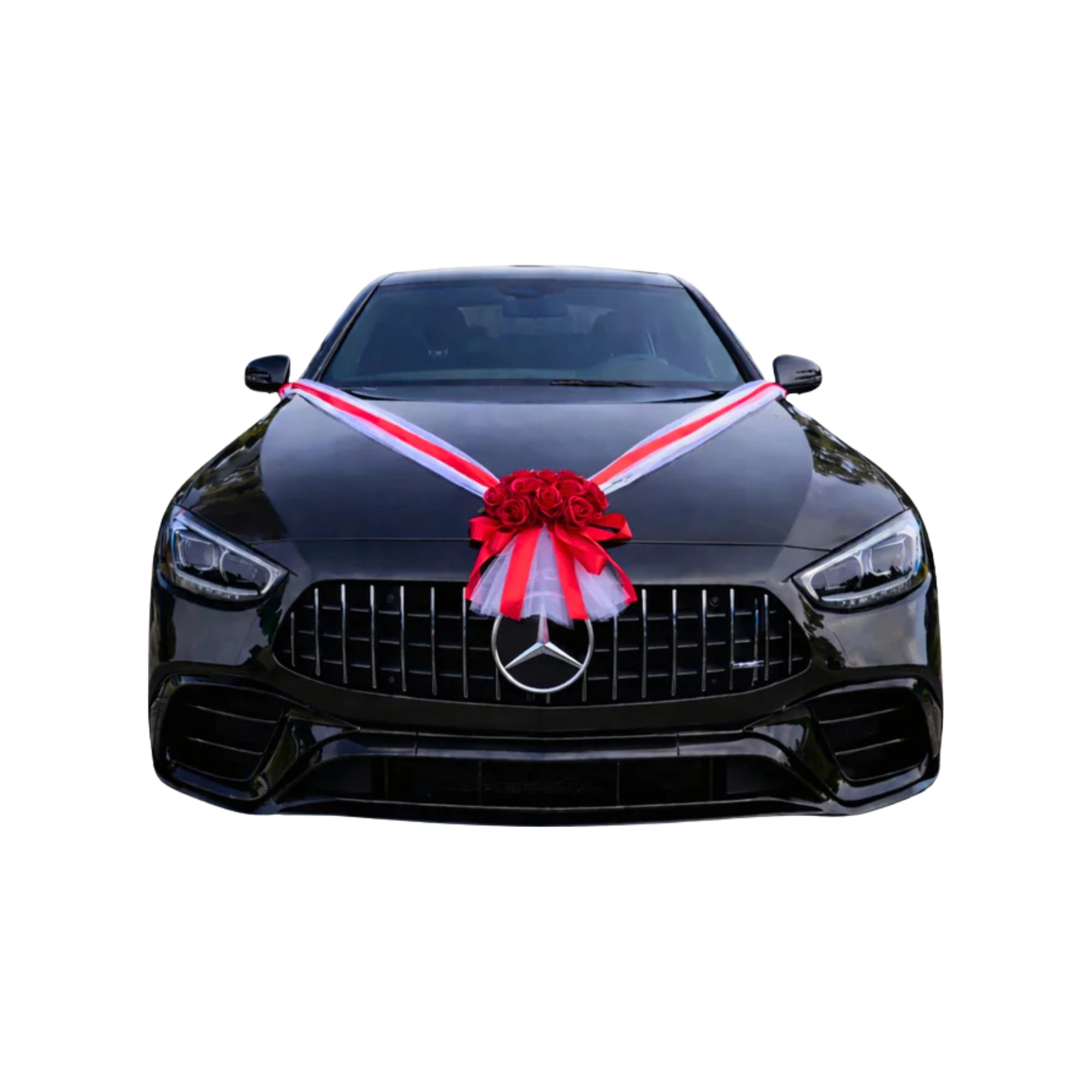 Auto-Hochzeitsschmuck Motorhaube - ALMA Tiefrot