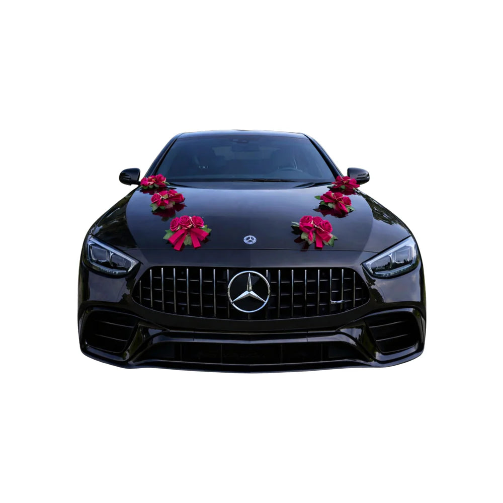 Auto-Hochzeitsschmuck Motorhaube - MARTINA - dunkelrot