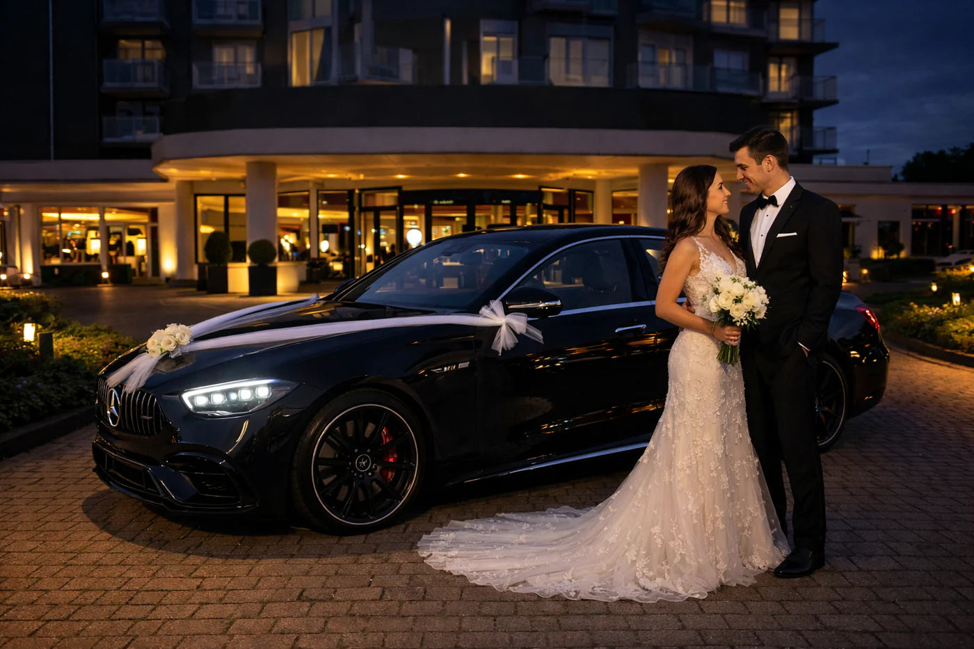 Autoschmuck Hochzeit Blumendeko Motorhaube - PERLA