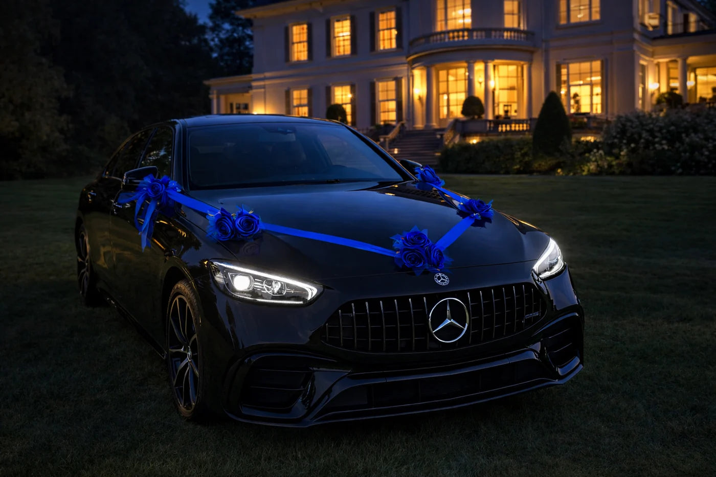 Auto-Hochzeitsschmuck Motorhaube - RITA Royalblau