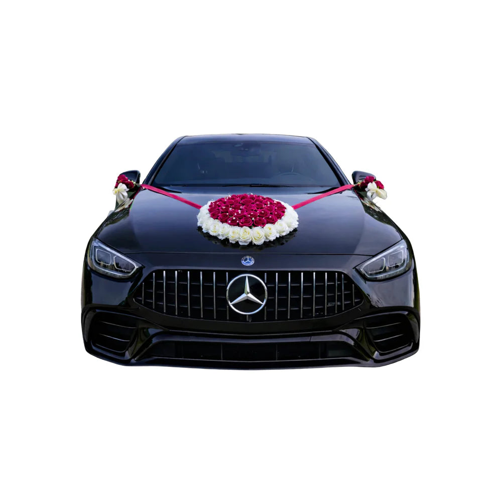 Autoschmuck Hochzeit Blumendeko Komplett-Set - EVA