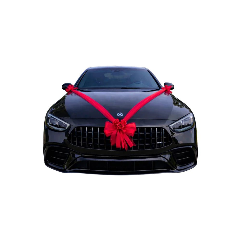 Autoschmuck Hochzeit Blumendeko Motorhaube - CLARA Rot